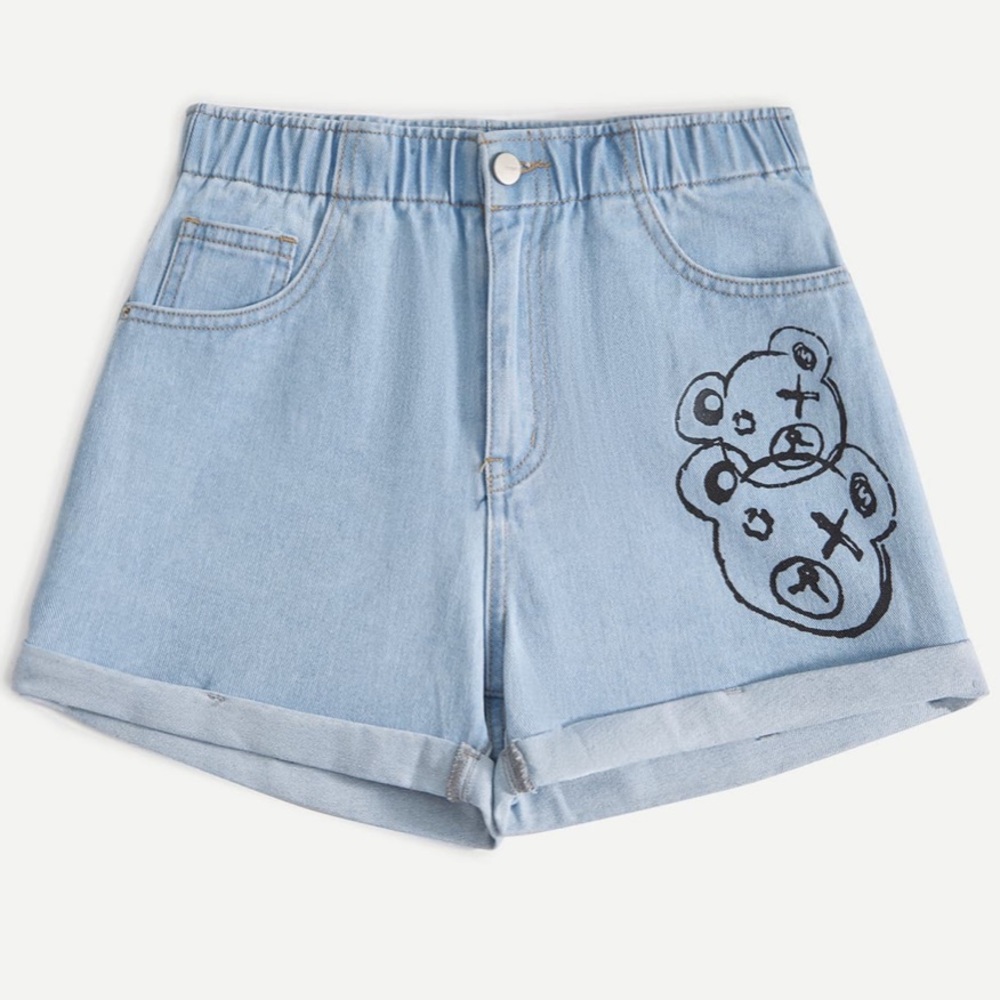Denim Jean High Waisted Shorts
